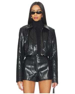 Lovers + Friends Arden Faux Croc Jacket - Black
