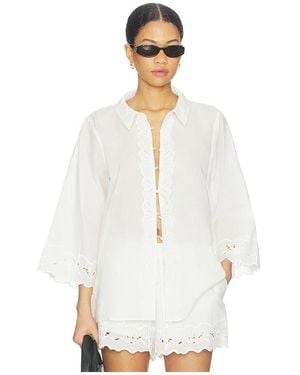Bardot Aleria Cotton Shirt With Trim - White