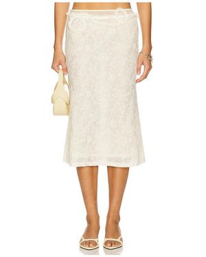 MARRKNULL Lace Layered Skirt - White