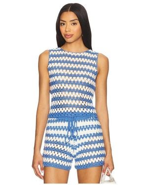 MINKPINK Cally Crochet Crop Top - Blue
