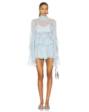 Bardot Anyssa Ruffle Mini Dress - Blue