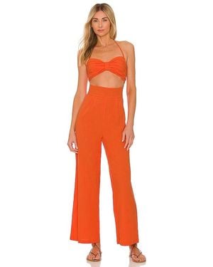 SNDY'S X Revolve Boat Linen Jumpsuit - Orange
