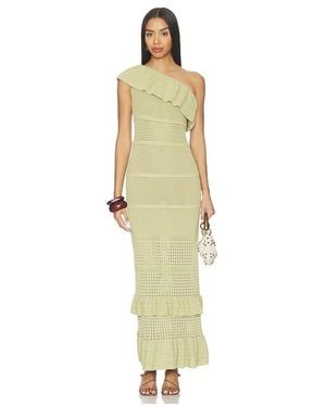 Tularosa Kenzee Ruffle Midi Dress - White