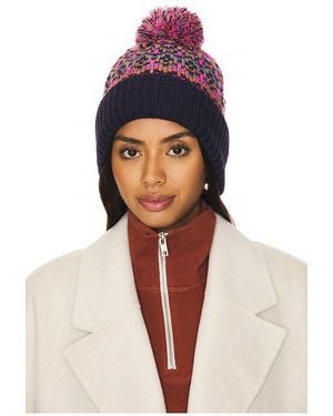 Free People Beanie Mit Pompon First Frost Fairisle - Blau