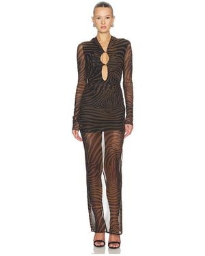 Blumarine Vestido Print Net En Color Marrón Talla (También En 38, 40, 42) - Multicolor