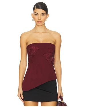 AMUR Ardell Beaded Floral Top - Red