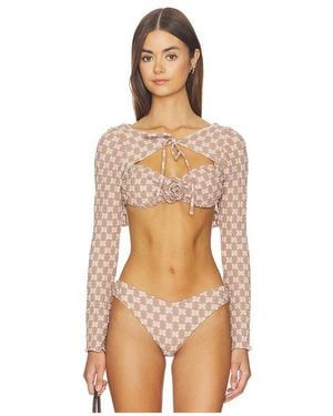 Montce Top Manga Larga Nia En Color Taupe Talla (También En Xs, S, M, Xl) - Neutro