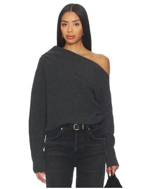 Brochu Walker Schulterfreier Pullover Hart - Schwarz