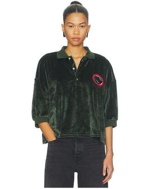 Gcds Chenille Kittho Patch Cropped Polo Shirt - Black