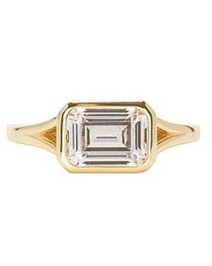 Shashi Emerald Cut Bezel Ring - Metallic