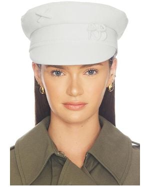 Ruslan Baginskiy Baker-Boy-Mütze Monogram-Embellished Baker Boy Cap - Weiß
