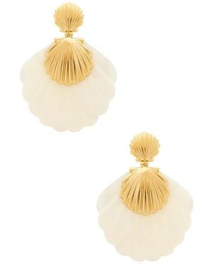 Brinker & Eliza Pendientes Largos Lula En Color Ivory Talla - Metálico