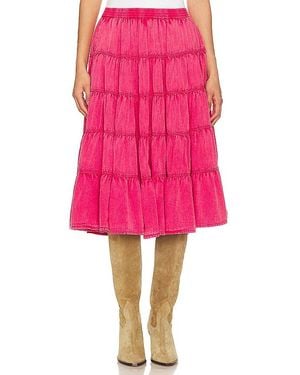 Free People Full Swing Midi Skirt - Pink