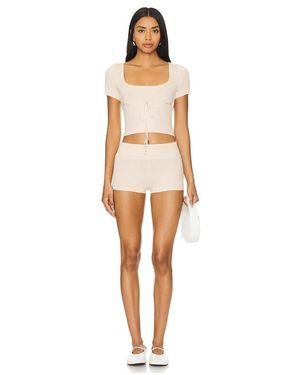 MORE TO COME Set Mit Shorts Ruthie Knit - Weiß