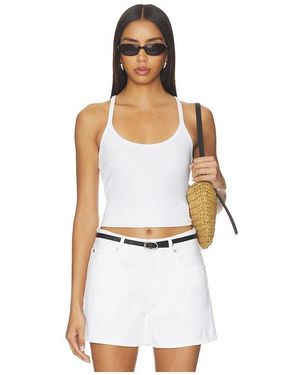 Enza Costa Cotton Rib Cami Tank - White