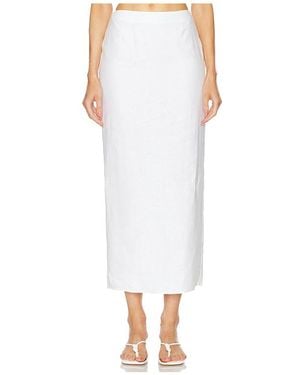 Helsa Rock Linen Midi - Weiß