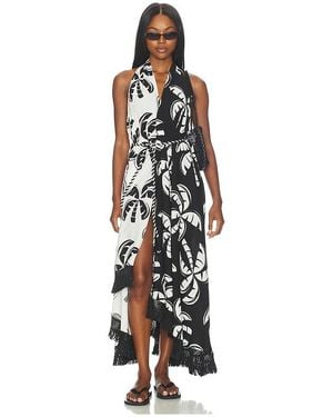 FARM Rio Graphic Palms Dress - White