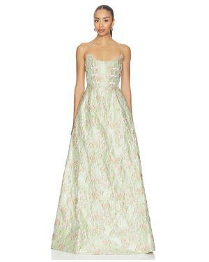 SAU LEE Andrea Brocade Gown - White