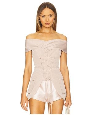 Kim Shui Off Shoulder Tie Top - ホワイト