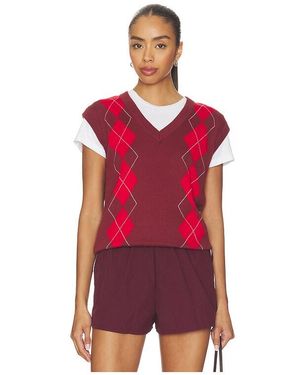 Varley Top Chaleco De Punto Ruben Argyle En Color Burgundy Talla (También En Xs, S, M, Xl) - Rojo