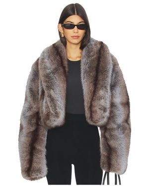 AFRM Stephanie Faux Fur Coat - Black