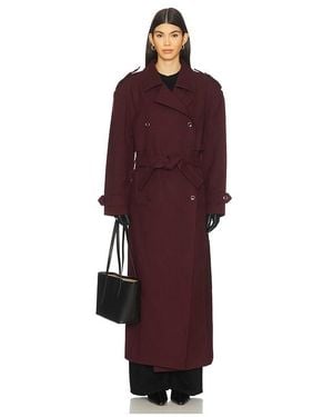 MOTHER OF ALL Brooklyn Long Trench Coat - Red