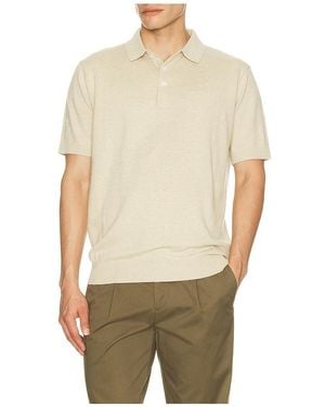 Barbour Muston Linen Blend Knitted Polo - Natural