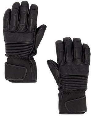 White/space Leather Riding Gloves - Black
