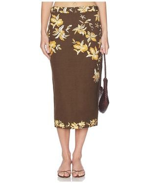 Hemant & Nandita Fitted Midi Skirt - Brown
