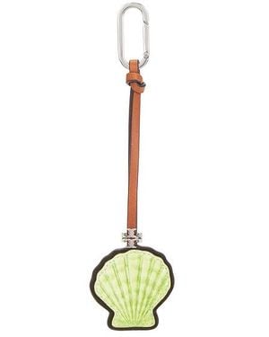 Tory Burch Leather Shell Key Fob - Metallic