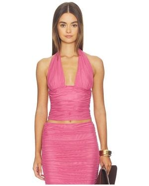 SER.O.YA Bimini Mesh Halter Top - Pink
