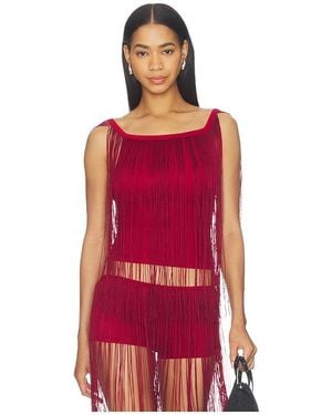 1XBLUE Long Fringe Tank Top - Red