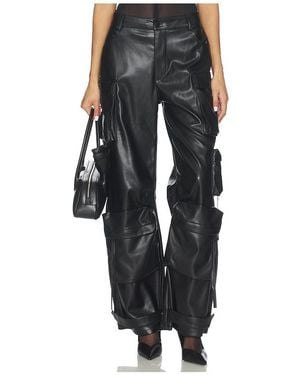 Steve Madden Duo Faux Leather Pant - Black