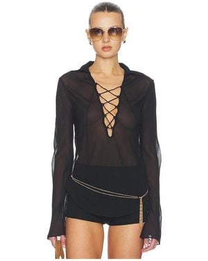 Tularosa Carlotta Lace Up Top - Black