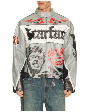 Reason Scarface Moto Pu Jacket - Gray