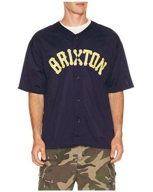 Brixton The Mesh Short Sleeve Baseball Jersey En Color Azul Talla (También En M, S, Xl/1X)