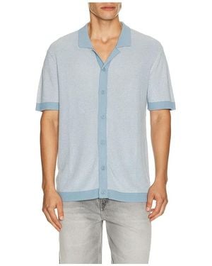 Vintage Summer Hemd Knit - Blau