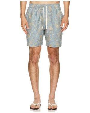 Rhythm Tally Paisley Swim Short - Blue