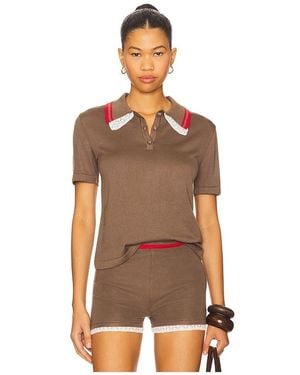 Siedres Yuan Polo Top - Brown