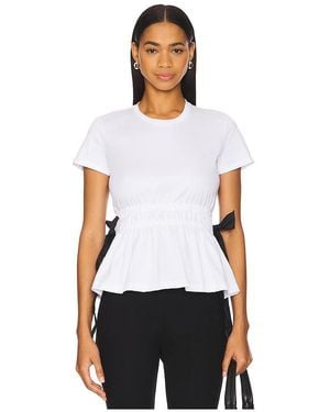 Marques'Almeida Gathered Cap Sleeve T-Shirt - White