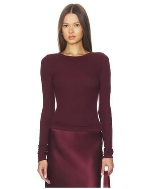 Enza Costa Silk Rib Essential Crew - Purple