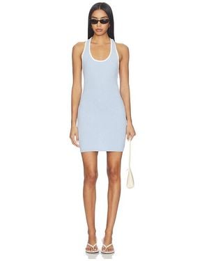 Onia Cotton Boucle Mini Halter Dress - Blue