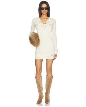 Markgong Sheath Henley Neckline Dress - White
