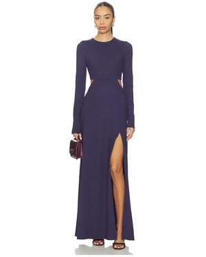 Susana Monaco Festliches Kleid Mit Rundhalsausschnitt Und Seitenschlitz - Blau