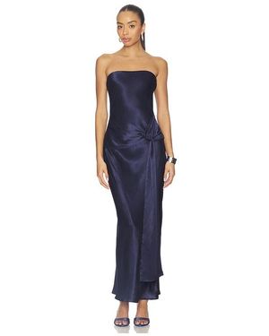 SNDY'S Angie Tie Front Maxi Dress - Blue