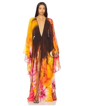 retroféte Kleid Aus Seide Hedley - Orange