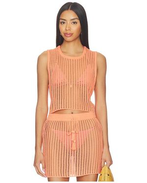 LSPACE Top Sin Mangas. Sander En Color Coral Talla (También En S, Xs, M, Xl) - Naranja