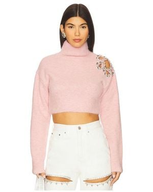 Area Flower Cropped Turtleneck Sweater. Also - White