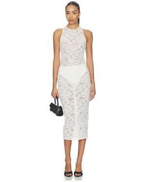 Fleur du Mal Le Stretch Lace Racer Tank Dress - White
