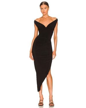Norma Kamali Tara Side Drape Gown - Black